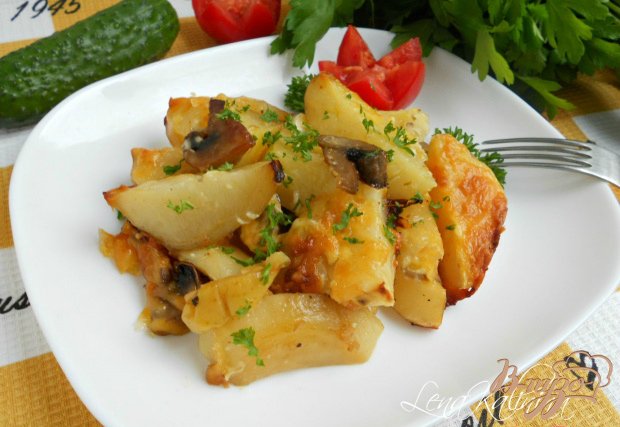Картофель по-французски с грибами и яблоками Картофель по-французски с грибами и яблоками