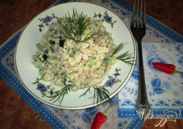 рисовий салат з консервованим тунцем. як приготувати з фото