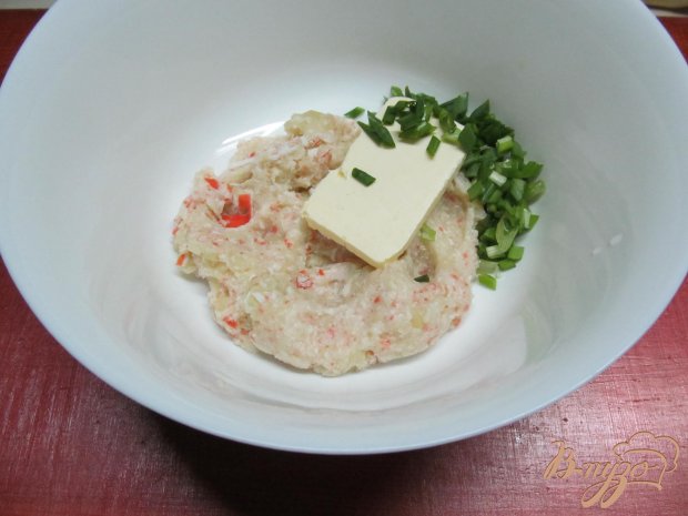Овощной мильфей из капусты картофеля и крабовых палочек Овощной мильфей из капусты картофеля и крабовых палочек