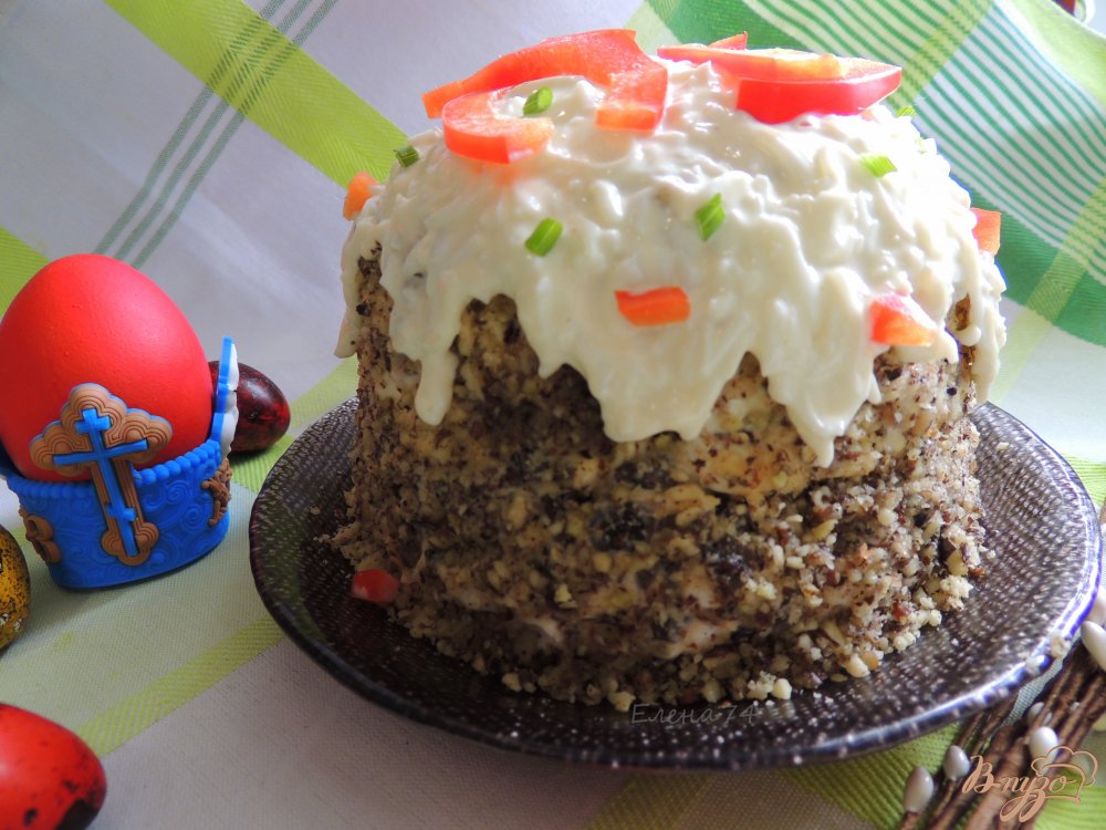 Салат "Пасхальный" с курицей и грибами Салат "Пасхальный" с курицей и грибами