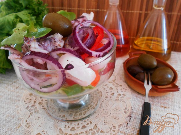 пісний салат з кальмарами. як приготувати з фото