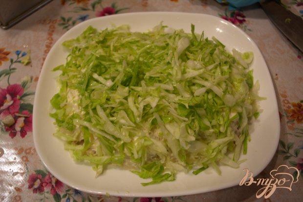 Салат с курицей и капустой слоеный Салат с курицей и капустой слоеный