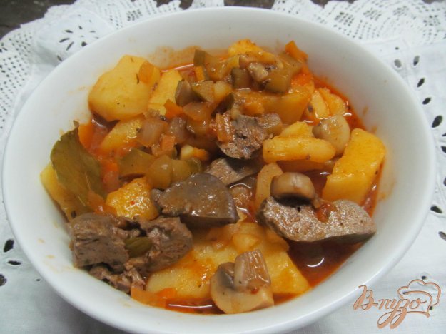 Печень куриная шампиньоны рецепт с пошагово в