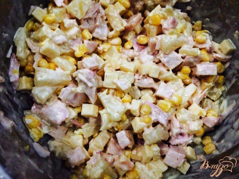Салат из копченой курицы и ананасов пошаговый рецепт с