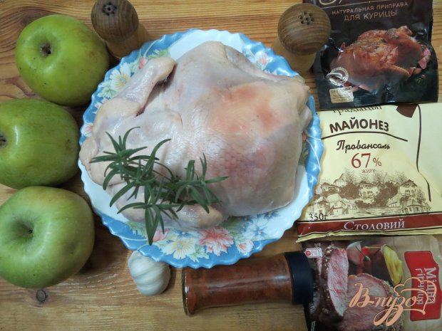 Курица фаршированная яблоками пошаговый рецепт
