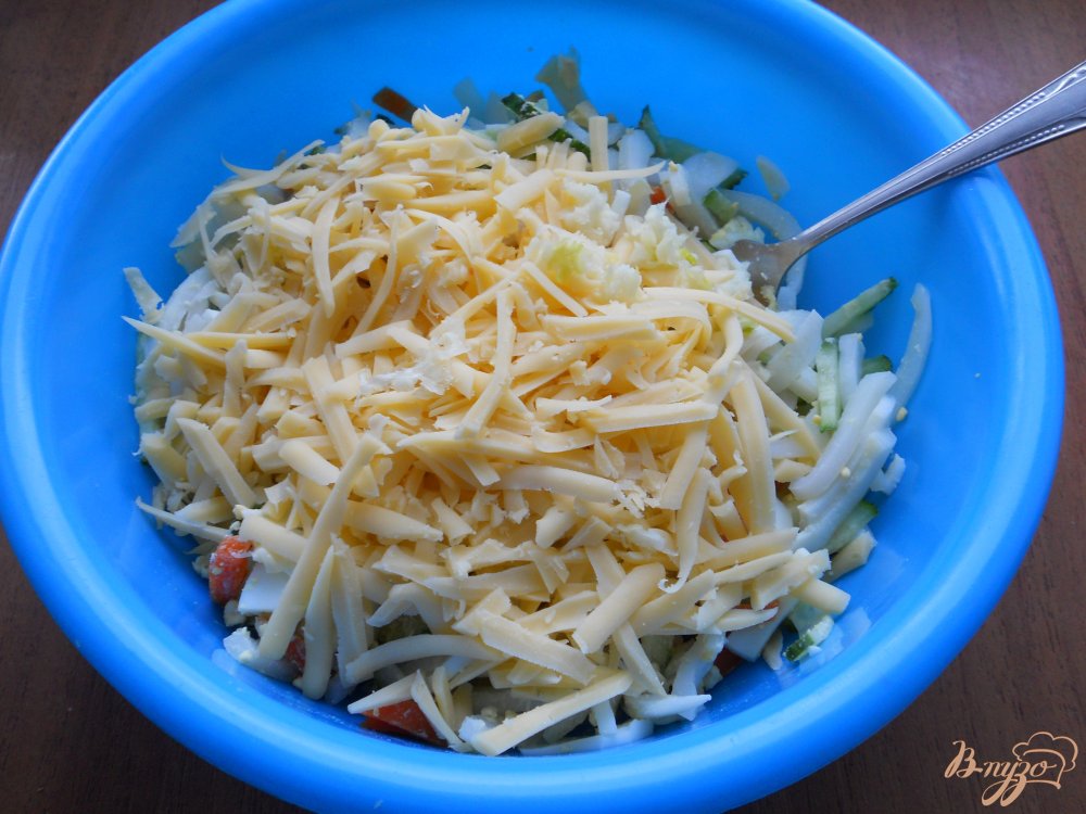 Салат с кальмарами и огурцами рецепт 3