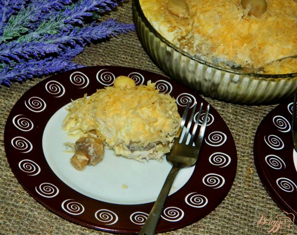 Рецепт салата с курицей и шампиньонами