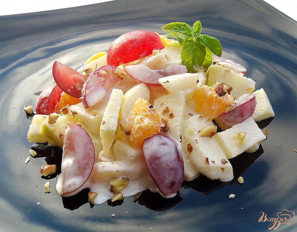 Фруктовый салат с орехами и сметаной рецепты с фото на