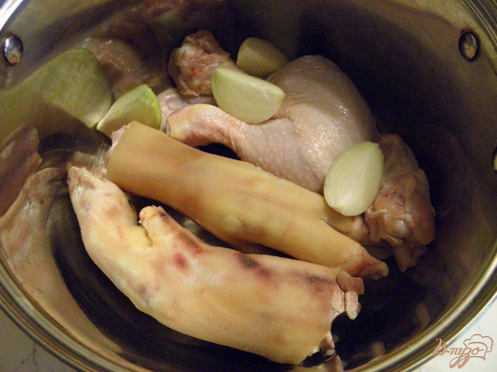 Холодец рецепт из курицы и рульки рецепт с фото пошагово