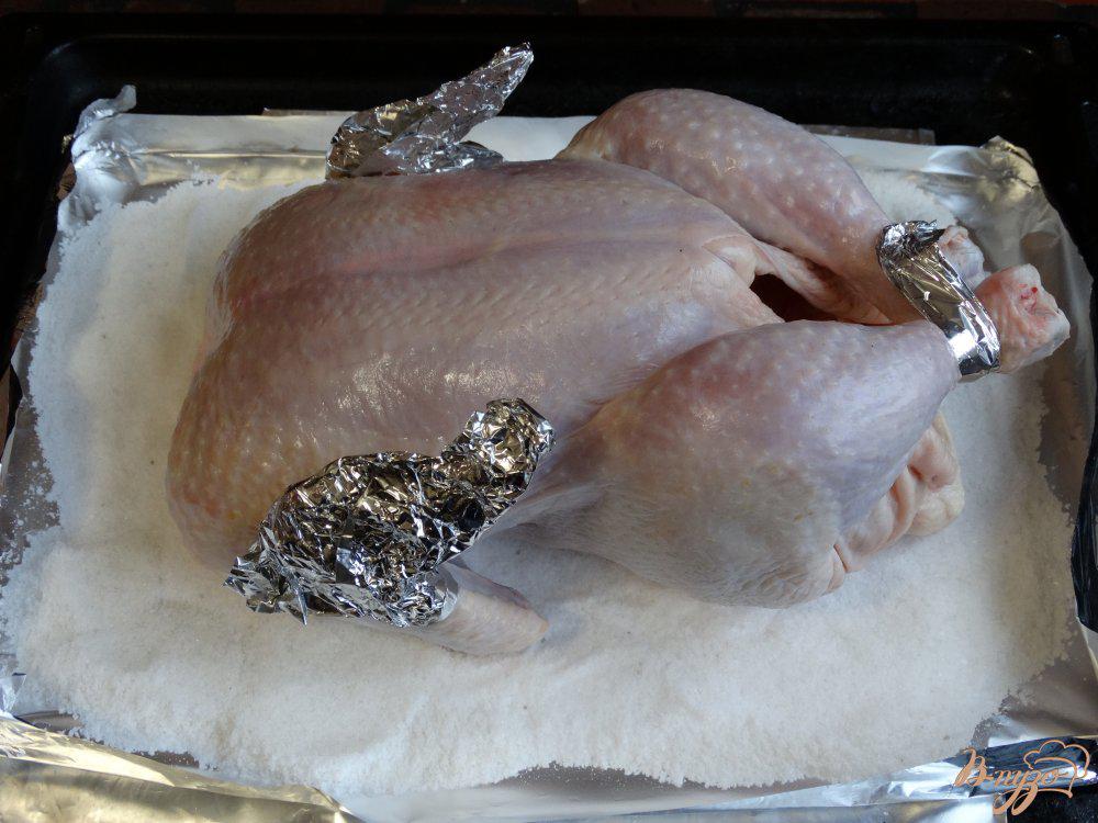Курица на солевой подушке в духовке рецепт фото пошагово