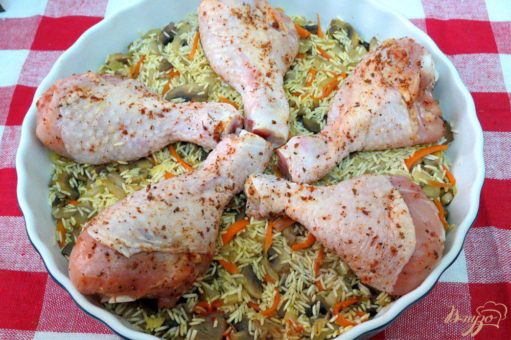 Куриная голень с рисом в духовке рецепт