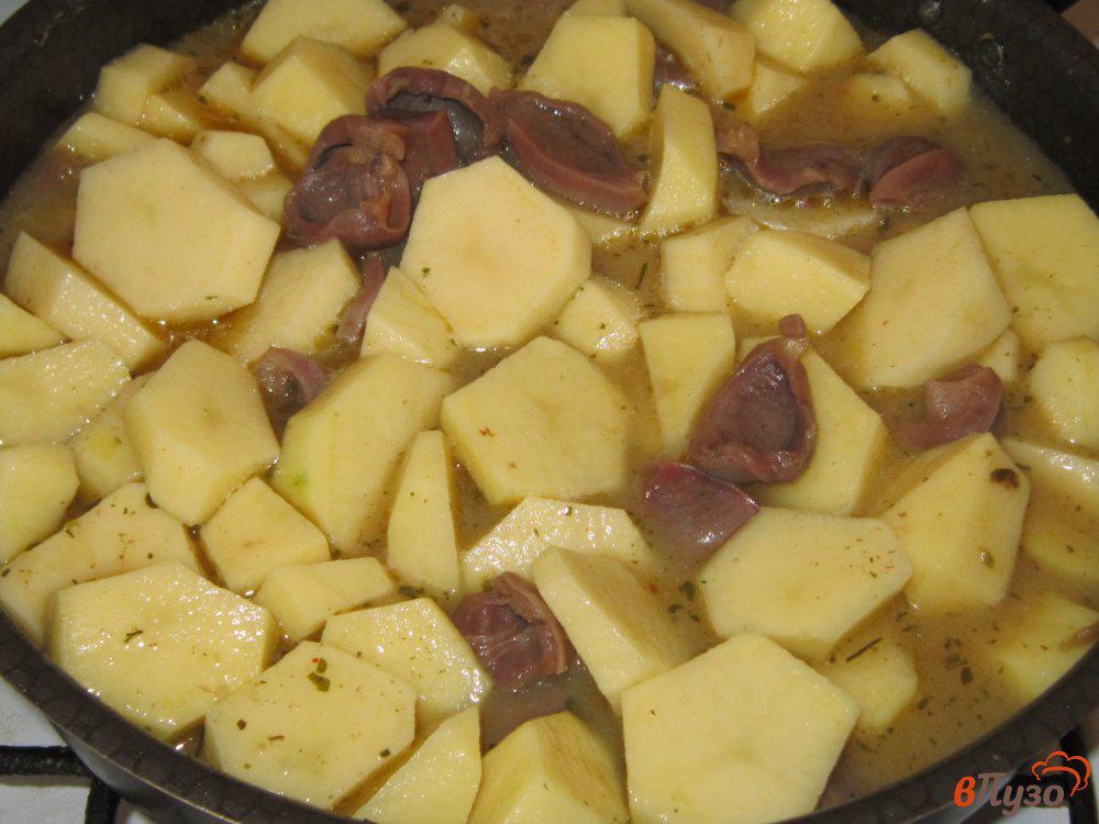 Рагу из желудков с картофелем