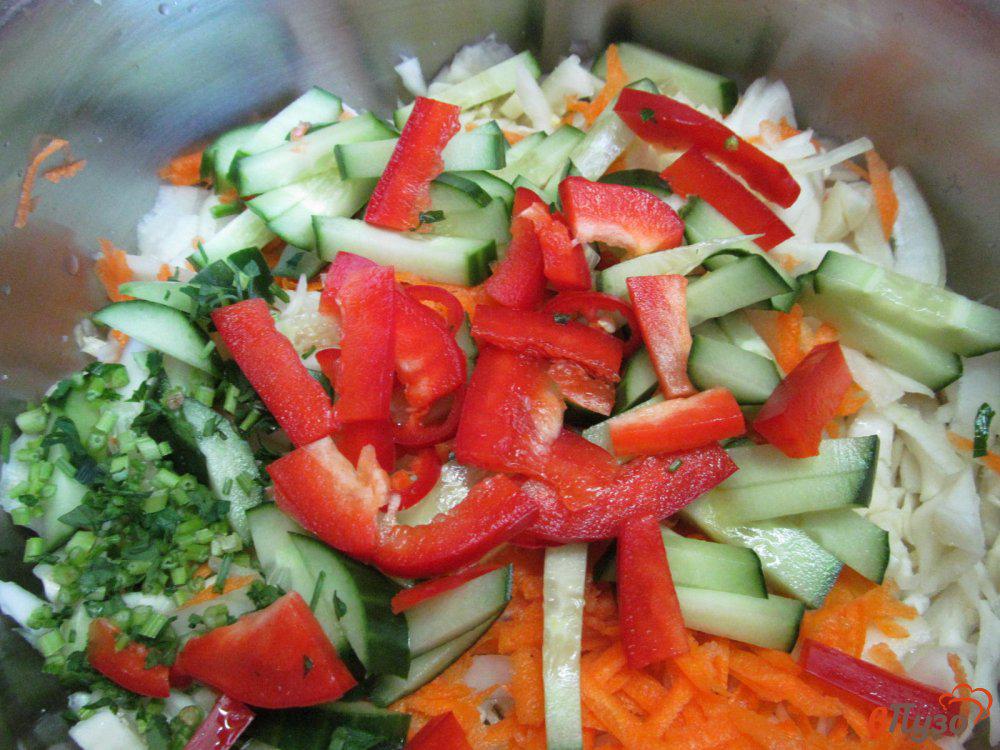 Салат из моркови капусты перец огурец в рассоле
