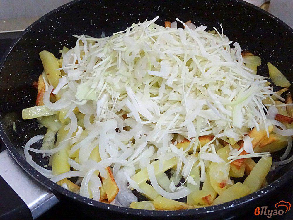 Жареная картошка с капустой на сковороде рецепт с фото
