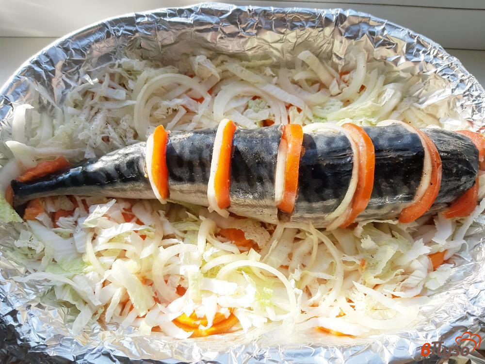 Скумбрия с морковкой и луком в духовке в фольге рецепт с фото с