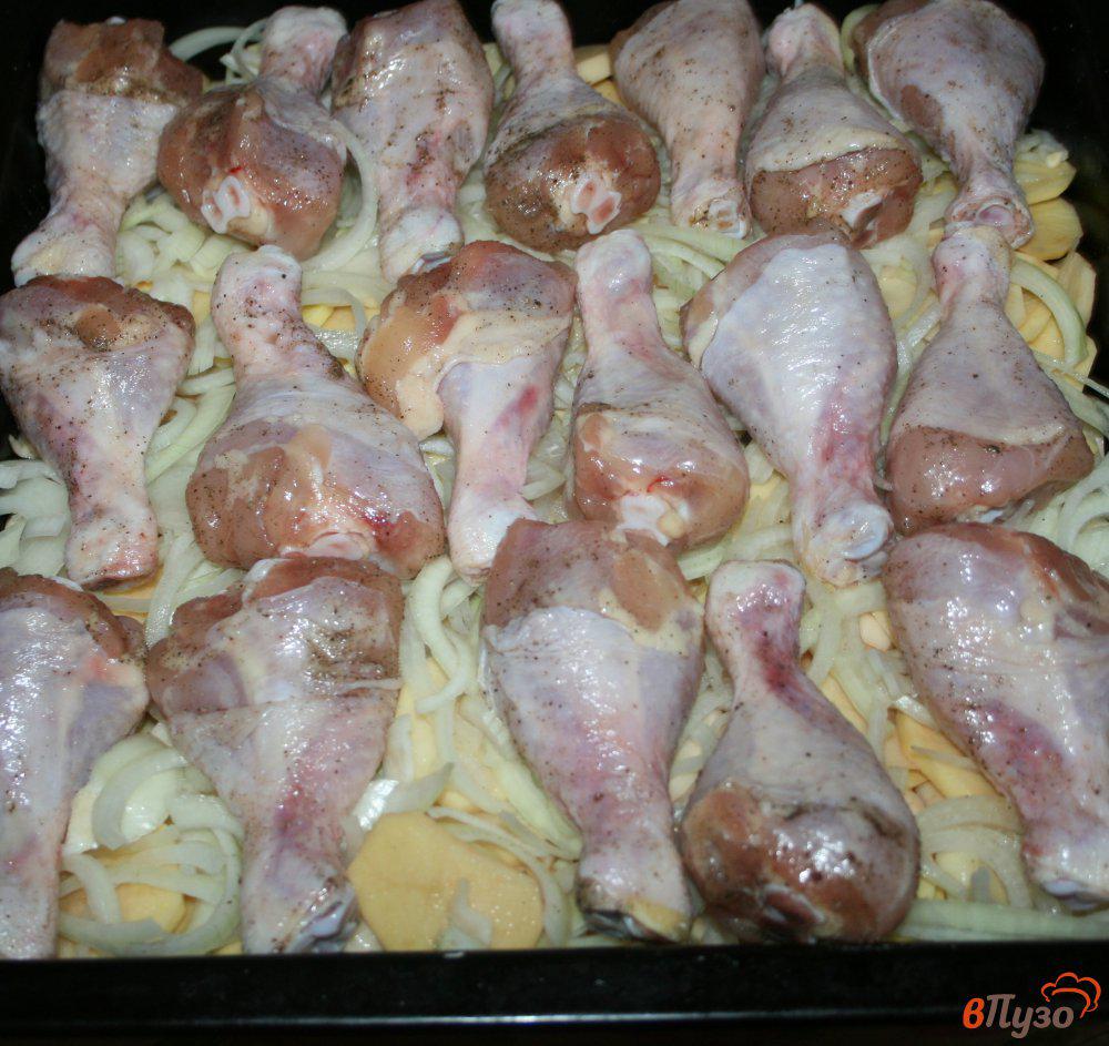 Куриные ножки с картошкой в духовке на протвине с хрустящей корочкой рецепт с фото