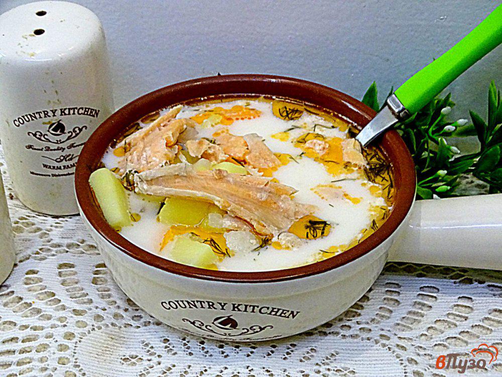 Суп сливочный с лососем и плавленным сыром. Нэкуль суп.
