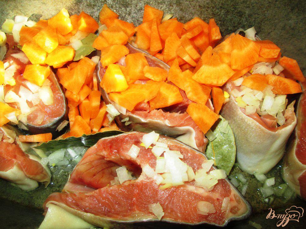 Приготовление горбуши с овощами