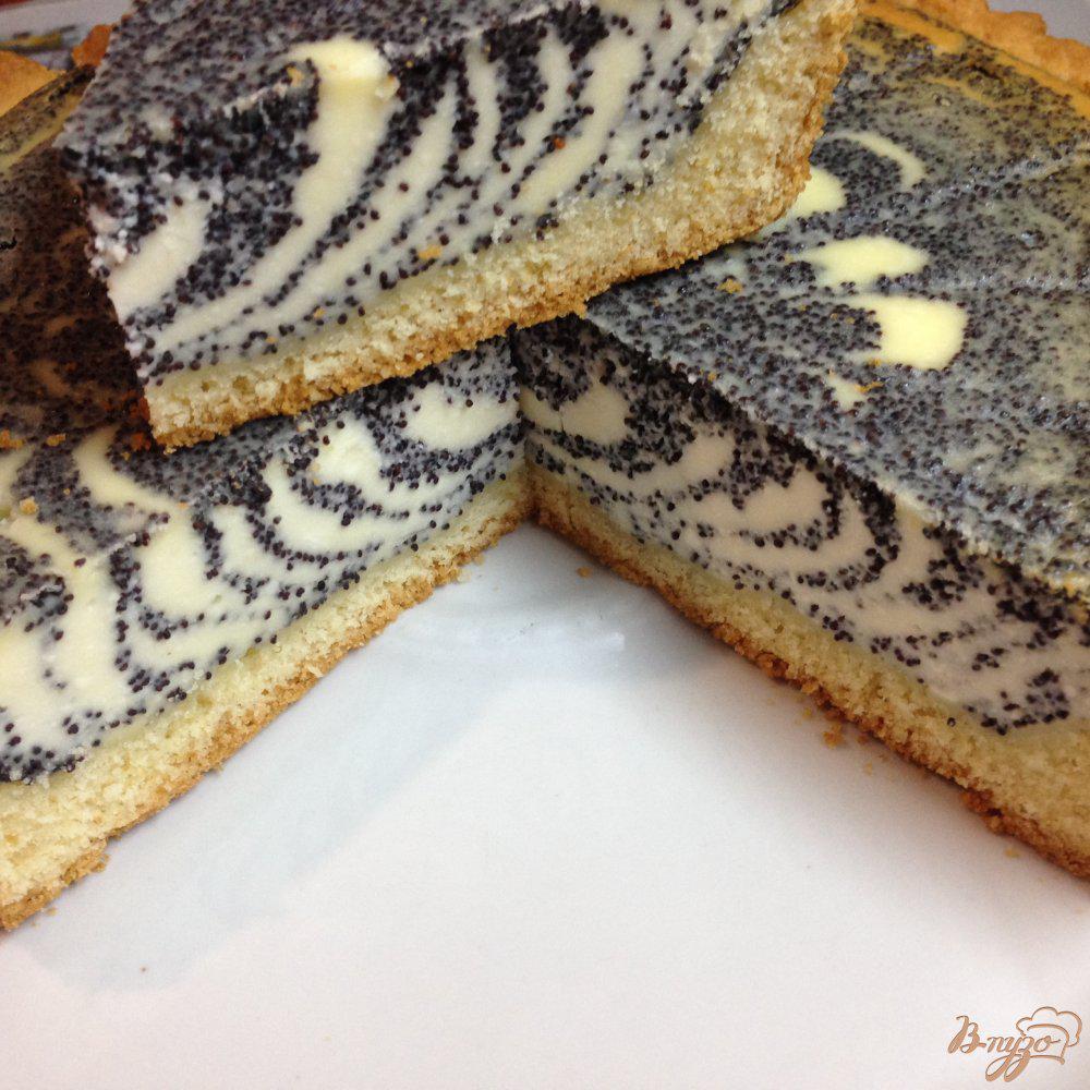 Маковый пирог с творогом из песочного теста рецепт с фото