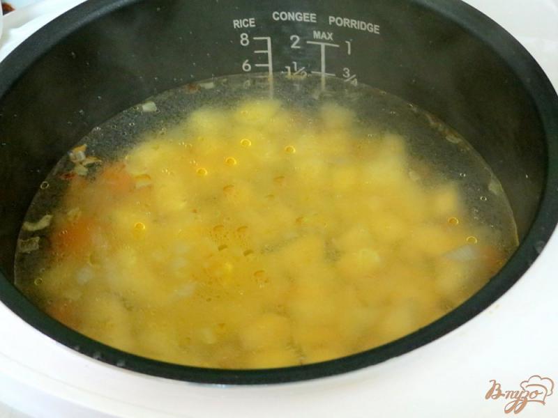 Фото приготовление рецепта: Суп с лесными грибами и цветной капустой в мультиварке шаг №5