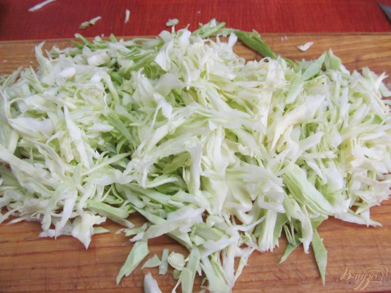 Фото приготовление рецепта: Салат из молодой капусты с фасолью и курицей шаг №2