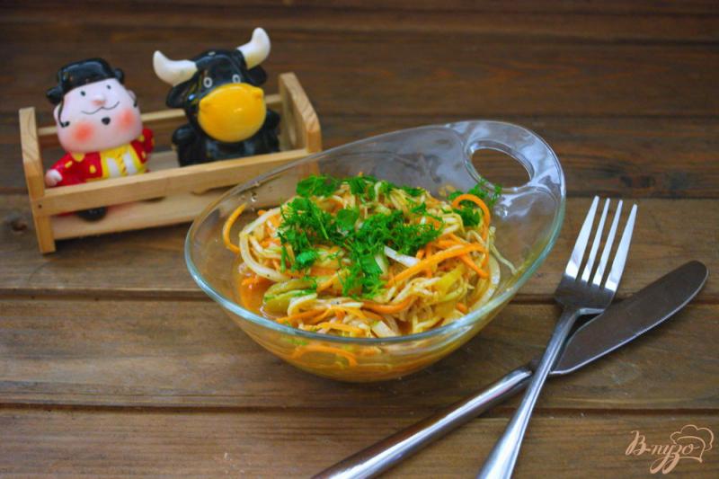 Фото приготовление рецепта: Острый салат на корейский мотив шаг №7