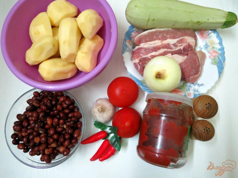 Фото приготовление рецепта: Рагу с фасолью и свининой в мультиварке шаг №2