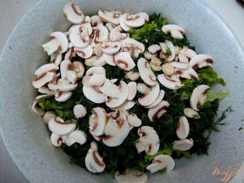 Фото приготовление рецепта: Зелёный витаминный салат шаг №6
