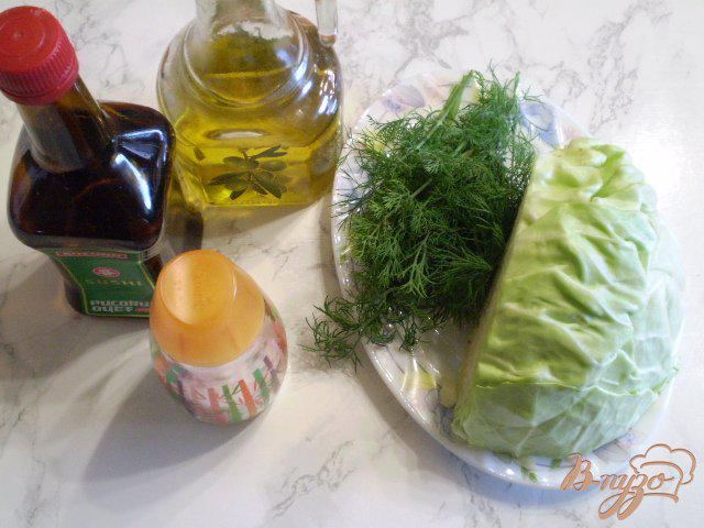 Фото приготовление рецепта: Салат из молодой капусты с укропом и уксусом шаг №1