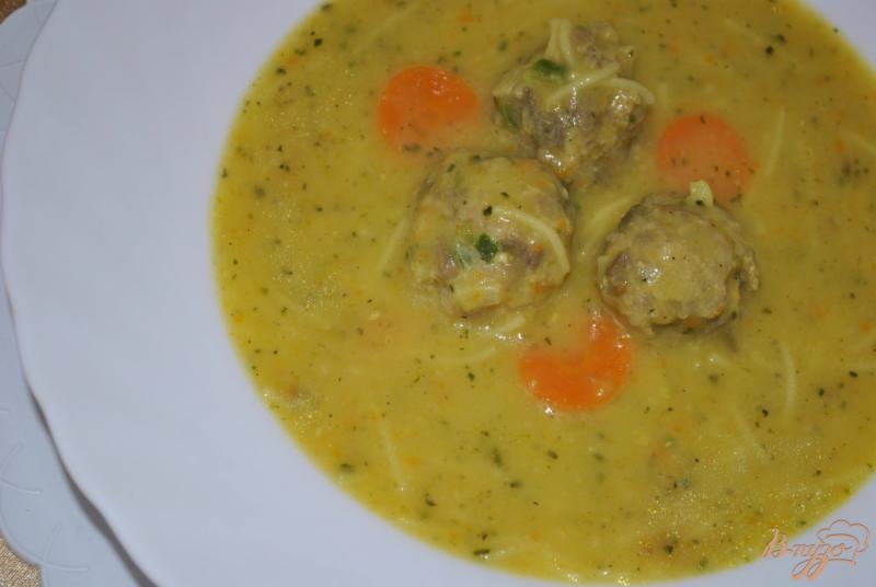 Фото приготовление рецепта: Крем-суп с фрикадельками шаг №14