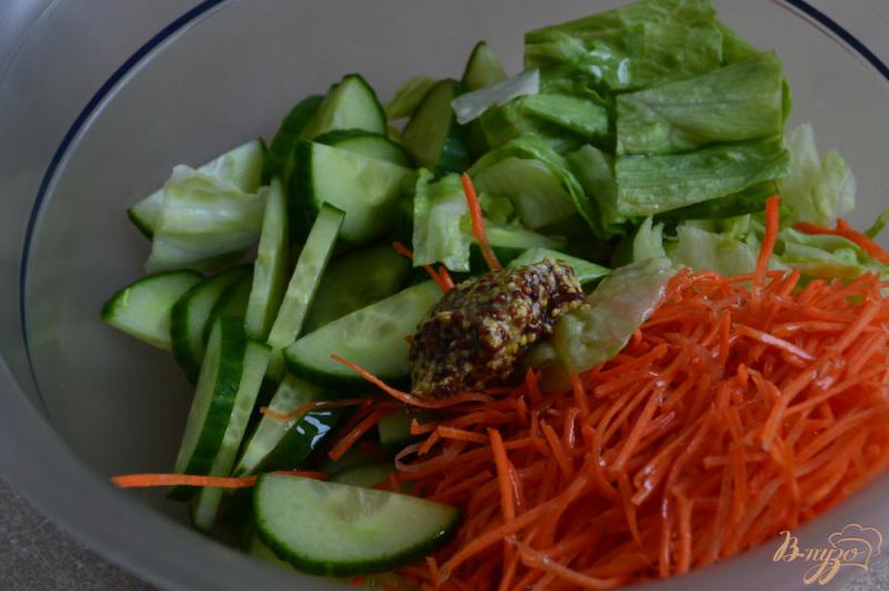 Фото приготовление рецепта: Овощной салат с картофелем и копченой семгой шаг №3