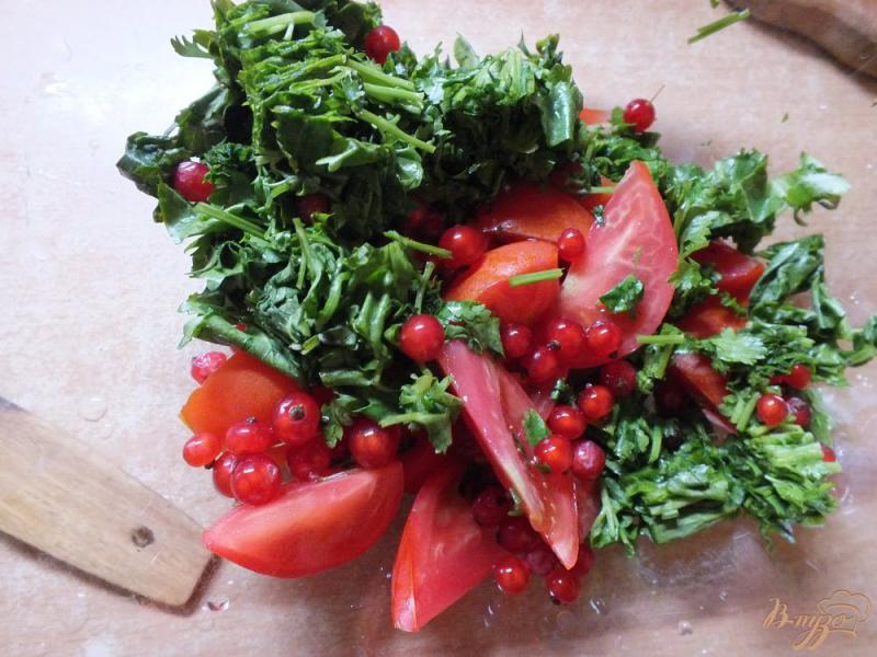 Фото приготовление рецепта: Салат со смородиной и помидорами шаг №3
