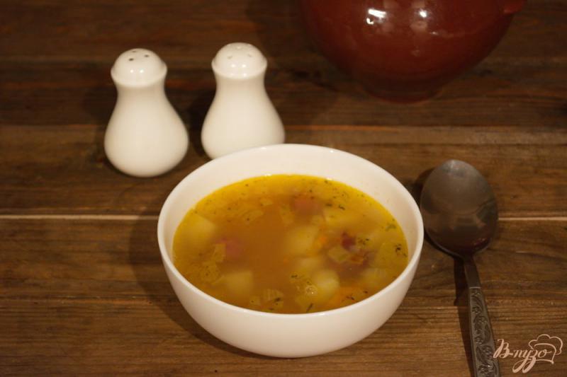 Фото приготовление рецепта: Гороховый суп с колбасками шаг №8