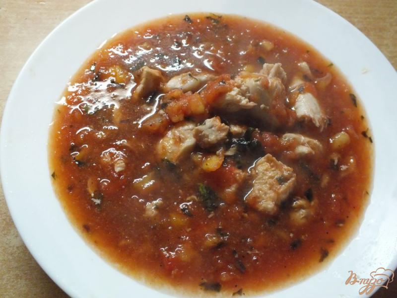 Фото приготовление рецепта: Горячий томатный суп шаг №12