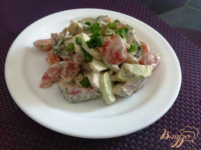Фото приготовление рецепта: Овощной салат с дайконом шаг №8