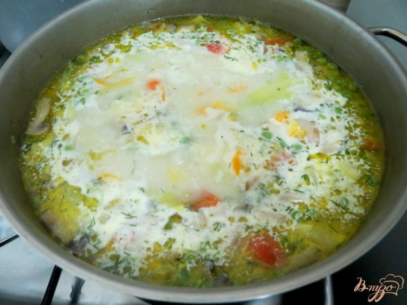Фото приготовление рецепта: Овощной суп с шампиньонами шаг №11