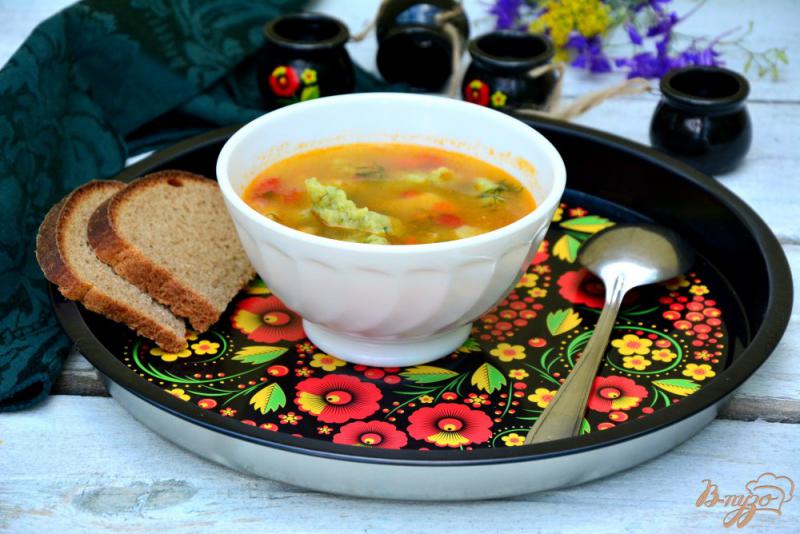 Фото приготовление рецепта: Овощной суп со шпинатными клецками шаг №9