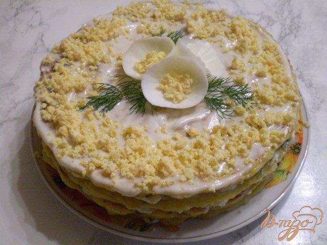 Фото приготовление рецепта: Тортик из кабачков с яичной начинкой шаг №12