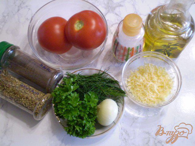 Фото приготовление рецепта: Помидорный салат с луком и сыром шаг №1