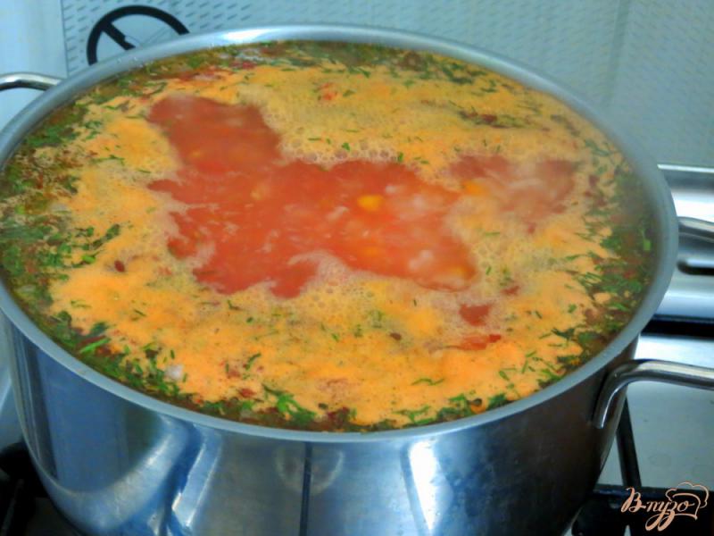 Фото приготовление рецепта: Суп с рисовый с томатами шаг №7