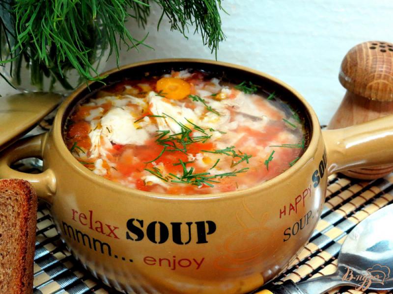 Фото приготовление рецепта: Суп с рисовый с томатами шаг №8