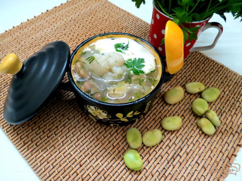 Фото приготовление рецепта: Суп из бобов и цветной капусты шаг №8