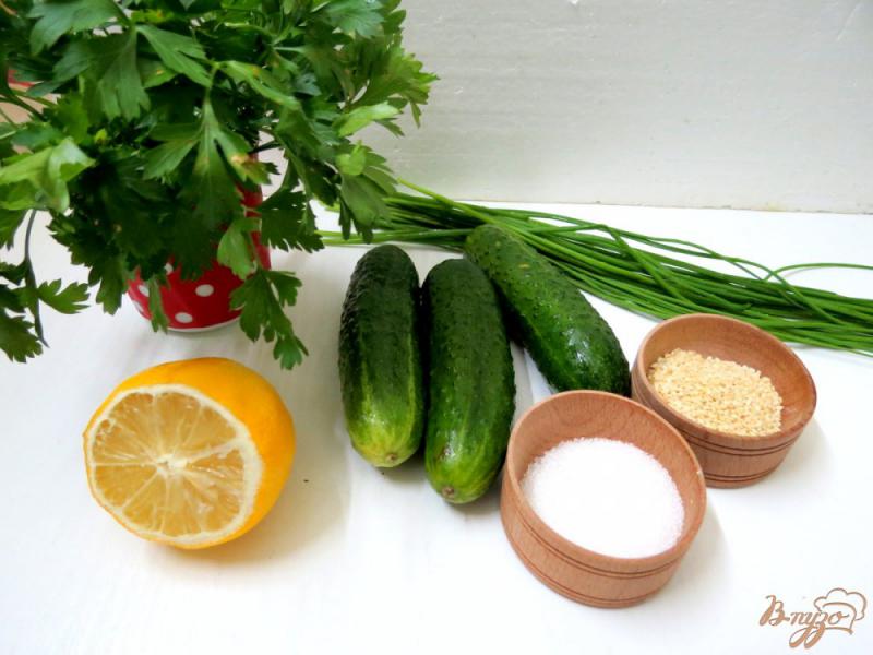 Фото приготовление рецепта: Салат из свежих огурцов. шаг №1