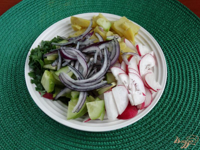 Фото приготовление рецепта: Немецкий картофельный салат с редисом шаг №6