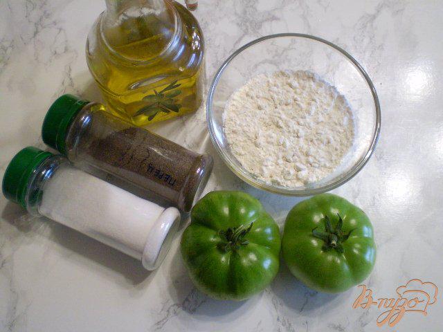 Фото приготовление рецепта: Зеленые помидоры жареные шаг №1