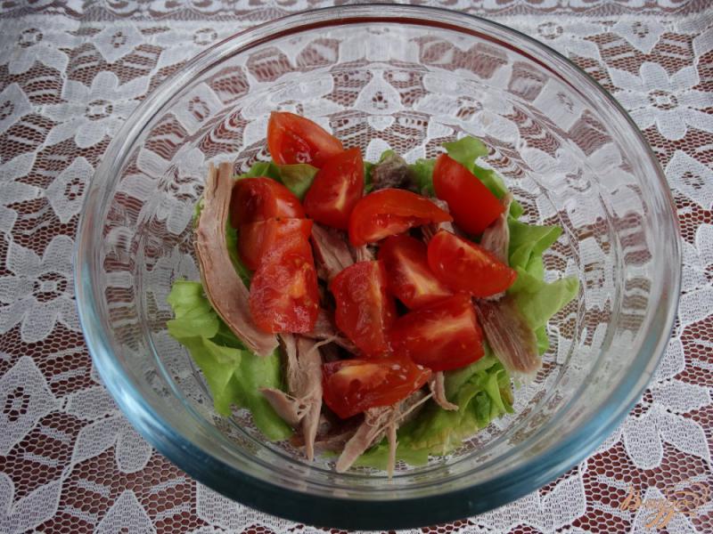 Фото приготовление рецепта: Салат из авокадо индейки и овощей шаг №3