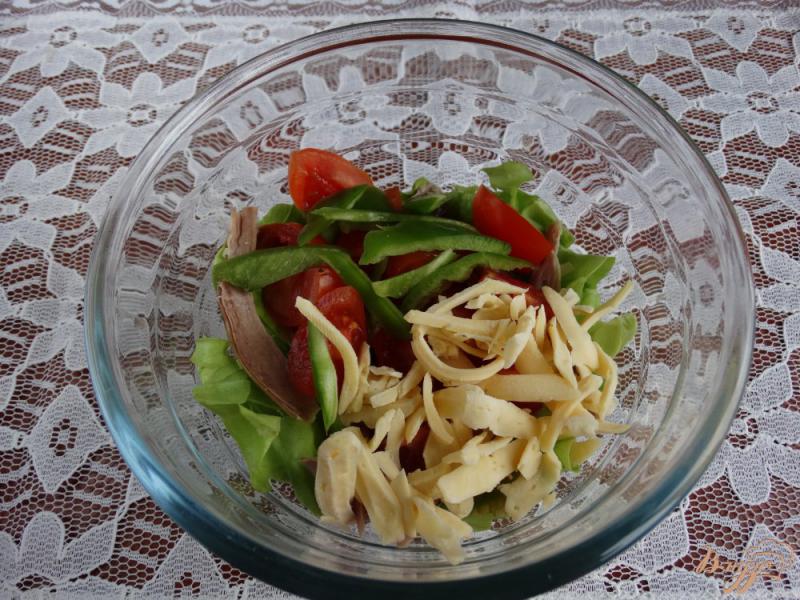 Фото приготовление рецепта: Салат из авокадо индейки и овощей шаг №4