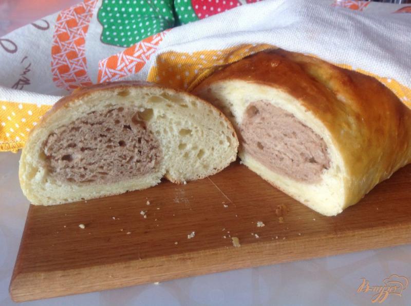 Фото приготовление рецепта: Двухцветный хлеб на кефире шаг №10