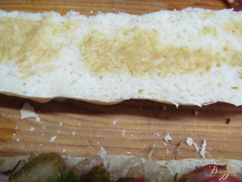 Фото приготовление рецепта: Большой бутерброд шаг №11