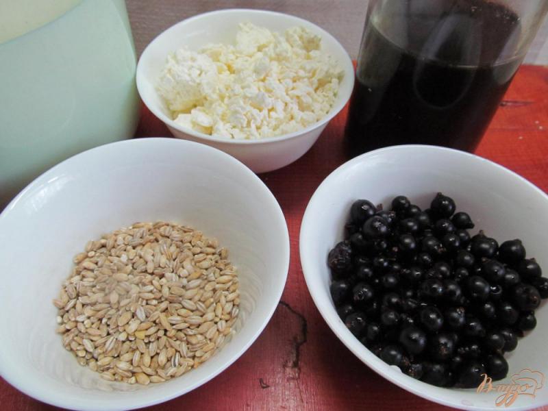 Фото приготовление рецепта: Полезный завтрак из зерна пшеницы с черной смородиной шаг №1